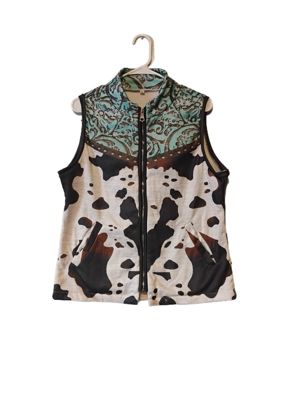 Women's Blue/Brown Vest Size XL